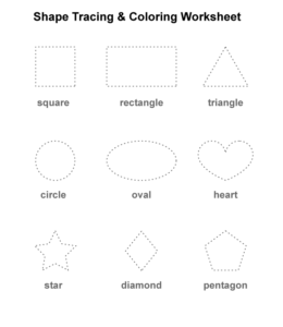 Shapes - Square, rectangle, triangle, circle, oval, heart, star, diamond, pentagon for kids