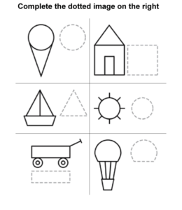 Shape tracing and shape recognition worksheet for kids