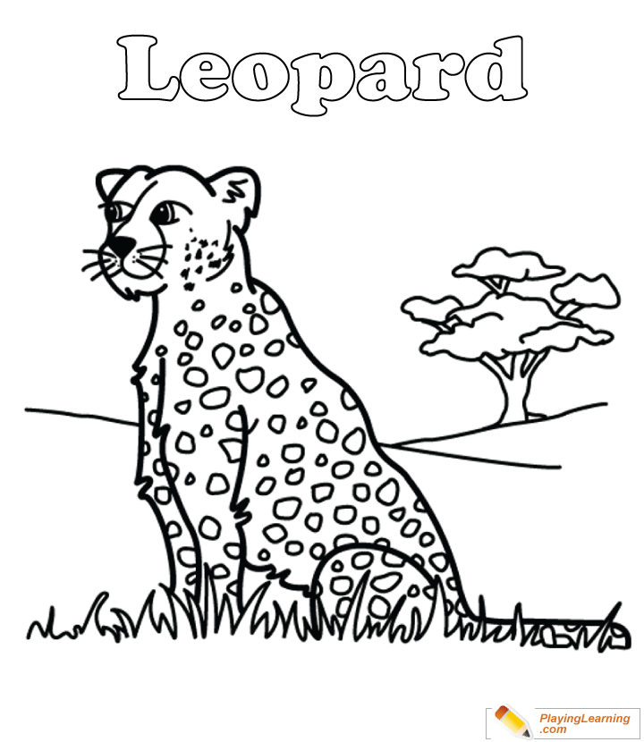 Leopard Coloring Page  for kids