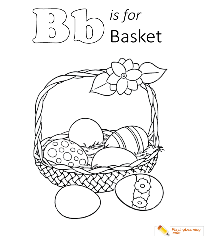 Letter B Is For Basket Coloring Page  for kids