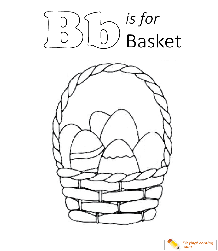 Letter B Is For Basket Coloring Page  for kids