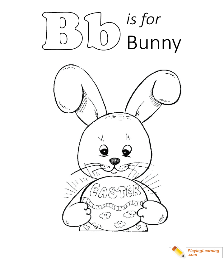 Letter B Is For Bunny Coloring Page  for kids