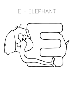 Alphabet Coloring - Letter E Coloring Page  for kids
