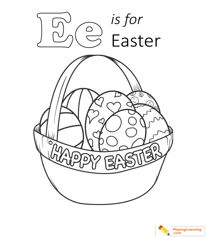 Letter E Is For Easter Coloring Page  for kids