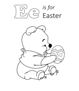 Letter E is for Easter coloring printable  for kids