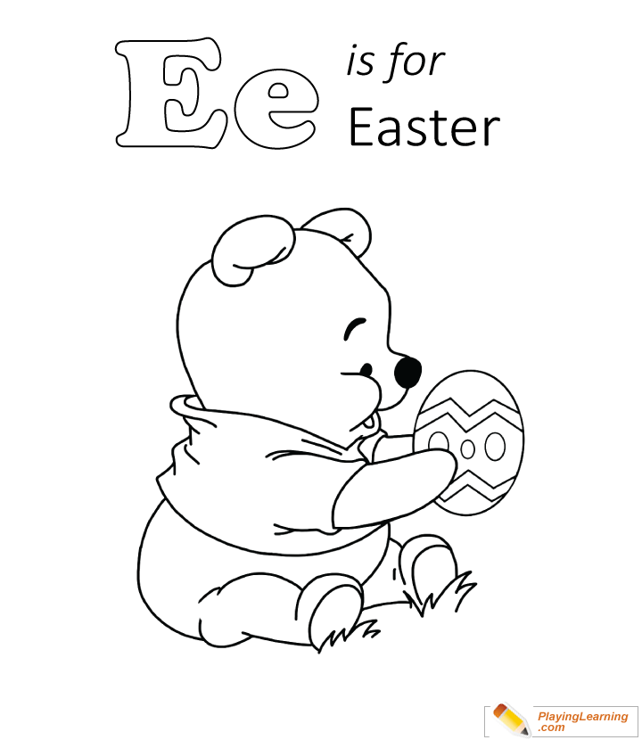 Letter E Is For Easter Coloring Page  for kids