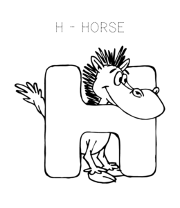 Alphabet Coloring - Letter H Coloring Page  for kids