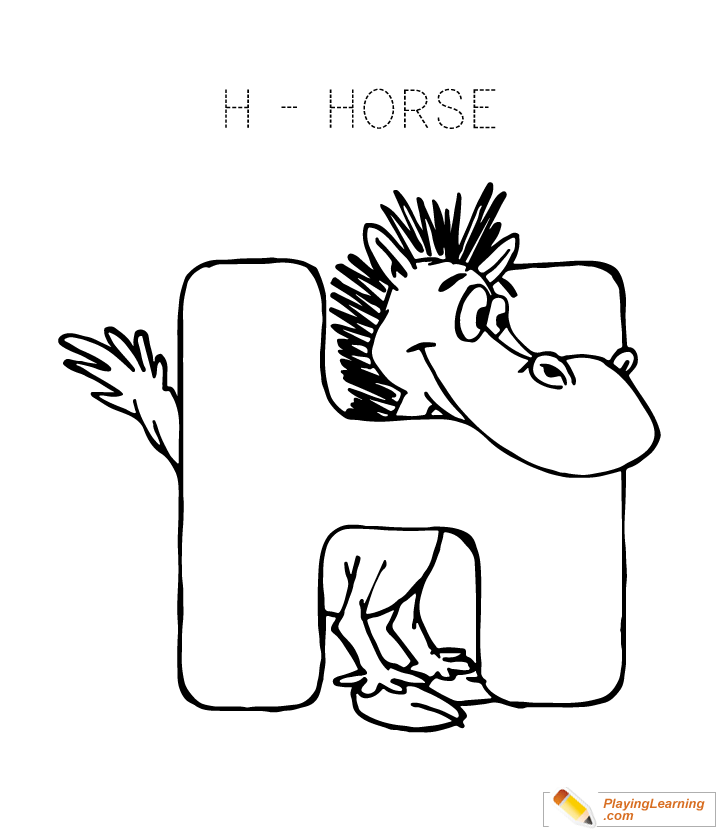 Letter H Coloring Page for kids