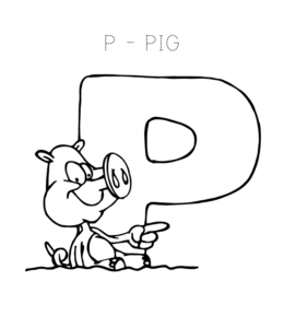 Alphabet Coloring - Letter P Coloring Page  for kids