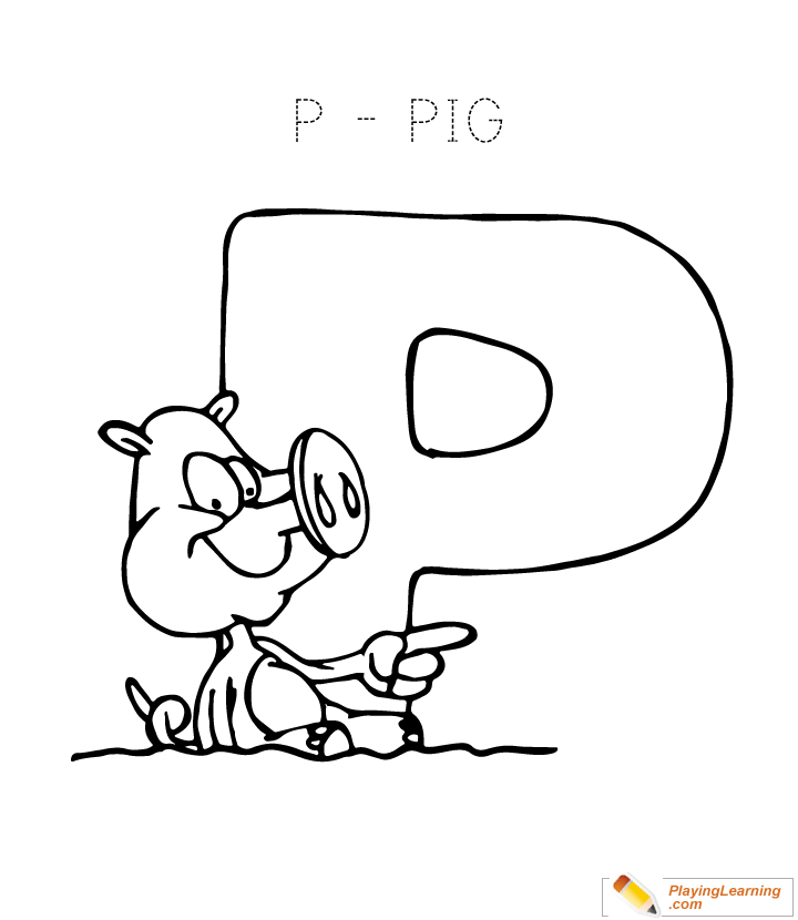 Letter P Coloring Page for kids