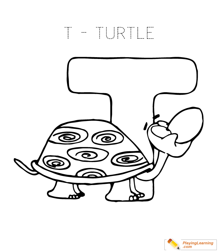 Letter T Coloring Page for kids