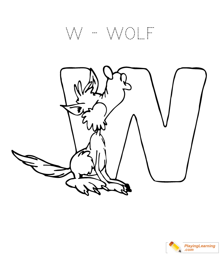 Letter W Coloring Page for kids
