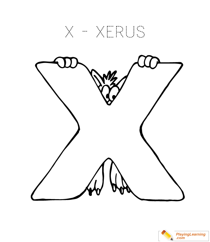 Letter X Coloring Page for kids