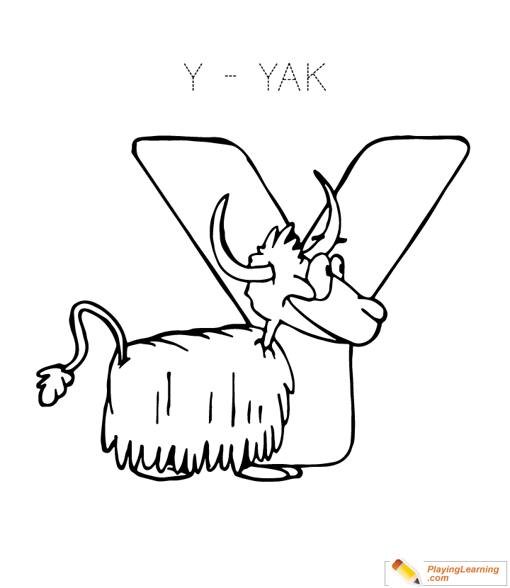 Letter Y Coloring Page for kids
