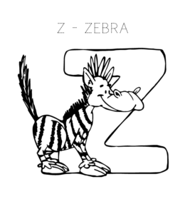 Alphabet Coloring - Letter Z Coloring Page  for kids