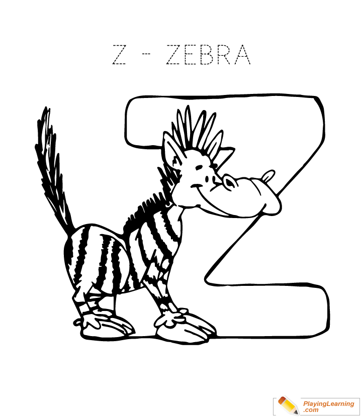 Letter Z Coloring Page for kids
