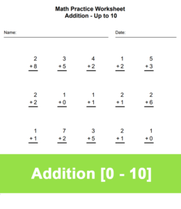 Printable addition worksheet