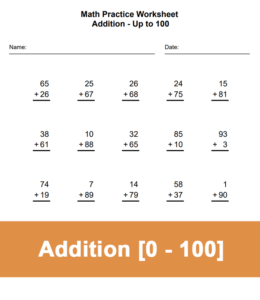 Printable addition worksheet
