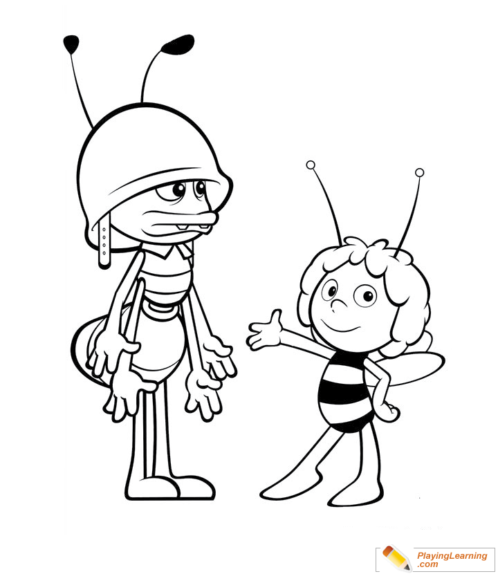 Maya The Bee Coloring Page  for kids