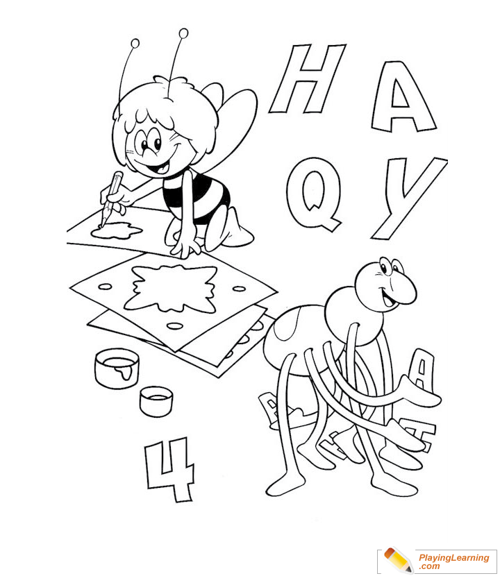 Maya The Bee Coloring Page  for kids