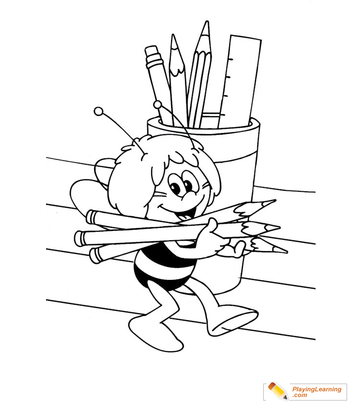 Maya The Bee Coloring Page  for kids