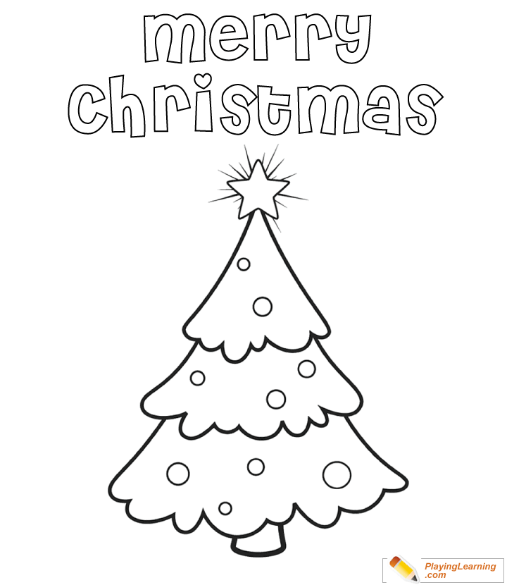Merry Christmas Coloring Page 01 | Free Merry Christmas Coloring Page