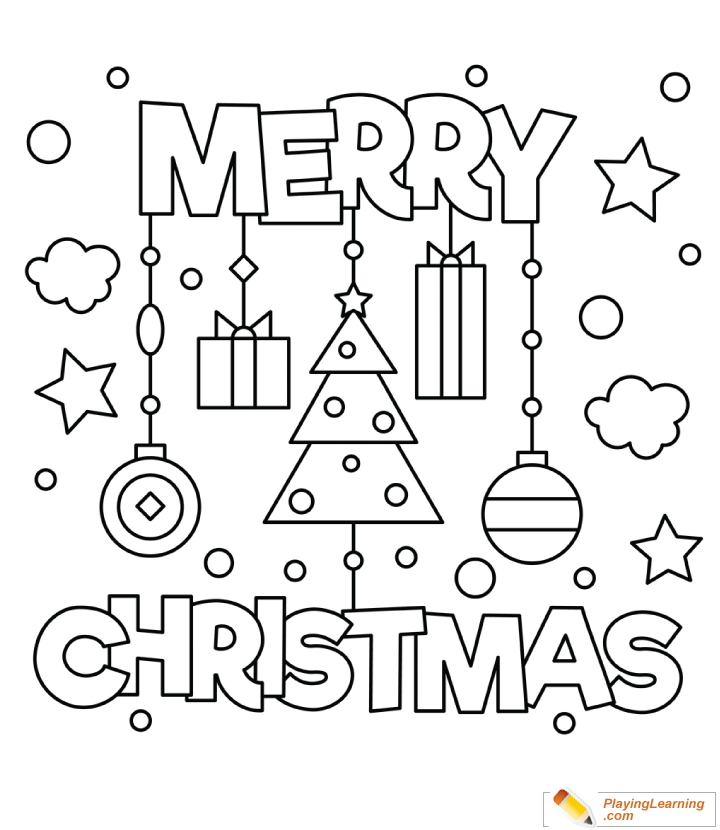 Merry Christmas Coloring Page  for kids