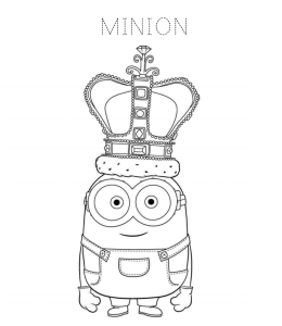Minion Bob in Royal Outfit Coloring Page for kids