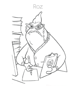 Monsters Inc Roz coloring image for kids