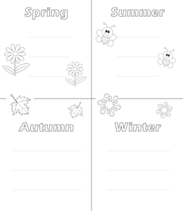 Practice writing months in each season of the year for kids