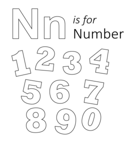 N is for Number Printable for kids