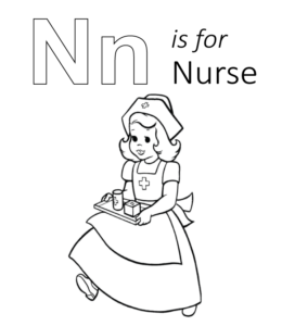 N is for Nurse Printable  for kids