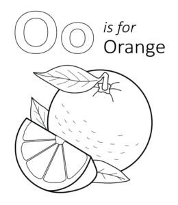 O is for Orange Printable for kids