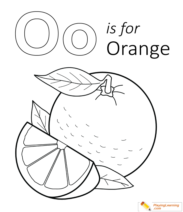 O Is For Orange Coloring Page for kids