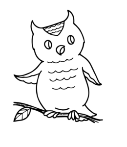 Simple Owl Coloring Sheet for kids