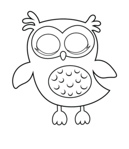 Simplified Owl Coloring Clipart for kids