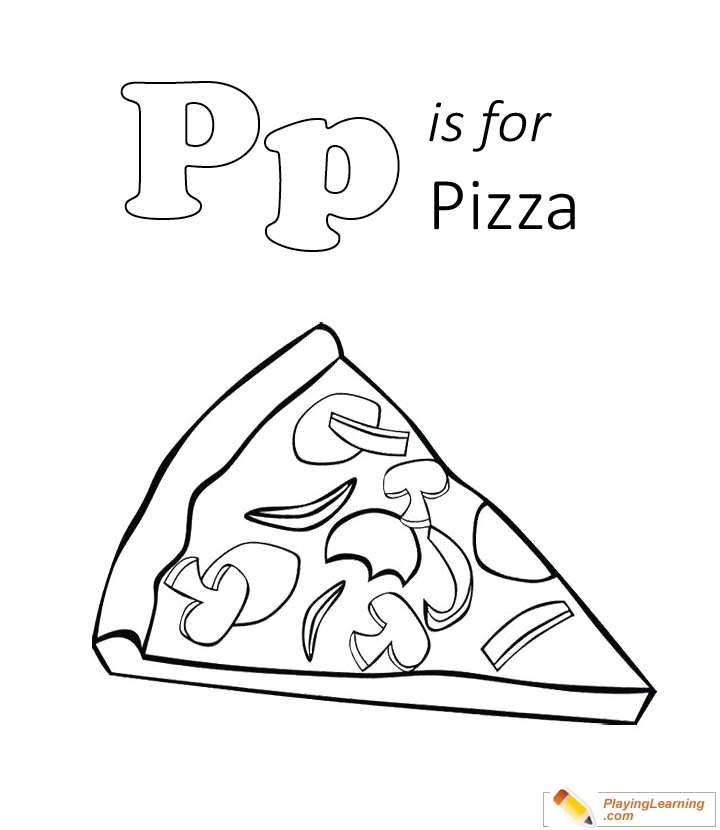 P Is For Pizza Coloring Page  for kids