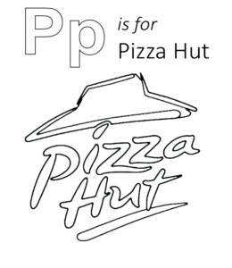 P is for Pizza Hut coloring printable for kids
