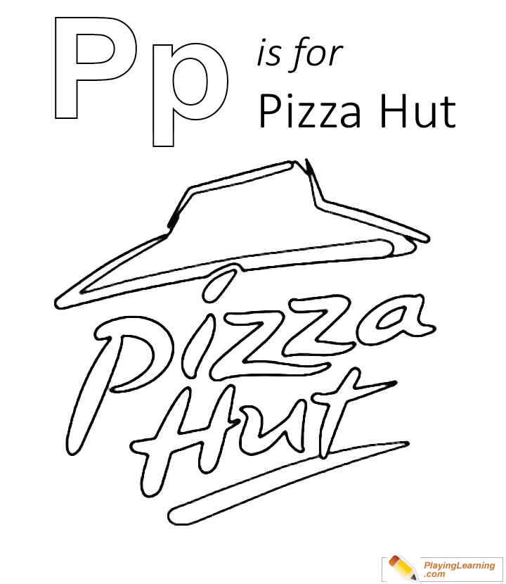 P Is For Pizza Coloring Page  for kids