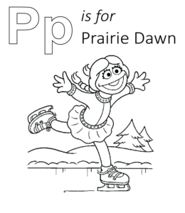 Sesame Street - P is for Prairie Dawn coloring page for kids