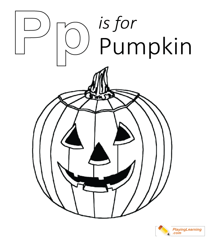 P Is For Pumpkin Coloring Page  for kids