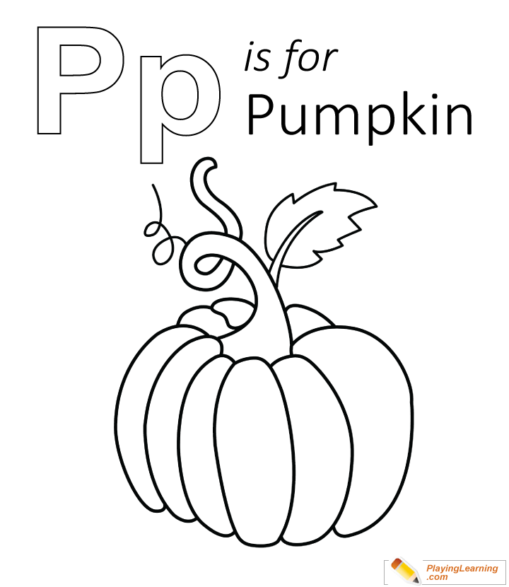 P Is For Pumpkin Coloring Page  for kids