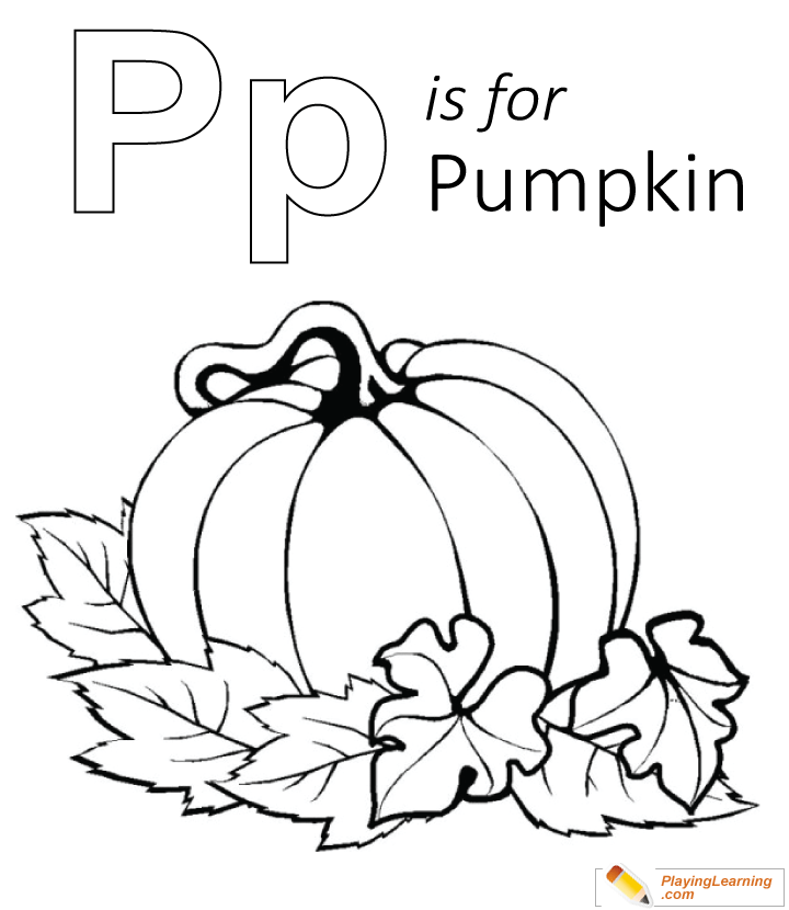 P Is For Pumpkin Coloring Page for kids