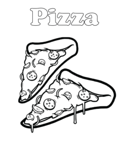 Pizza slices coloring page  for kids