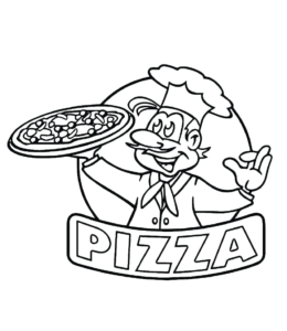 Pizza Chef coloring page for kids