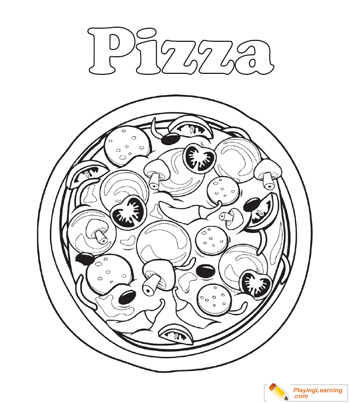 Pizza Coloring Page 10 Free Pizza Coloring Page