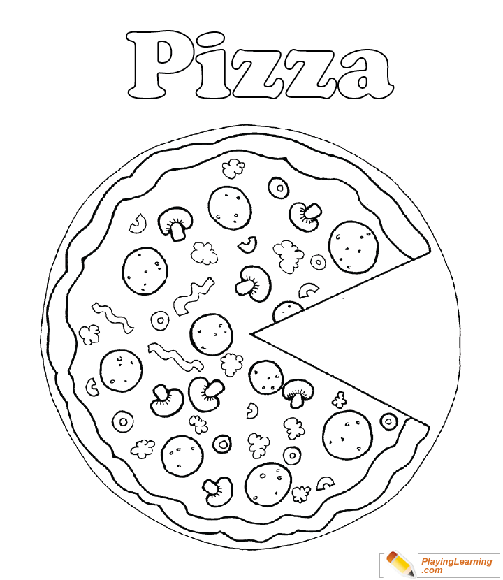 Pizza Coloring Page  for kids