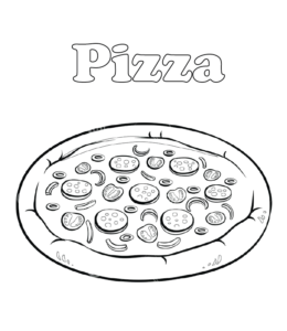 Full pizza coloring page 
16 for kids