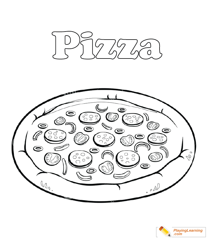 Pizza Coloring Page  for kids