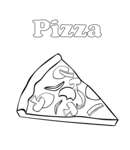Pizza slice coloring page for kids